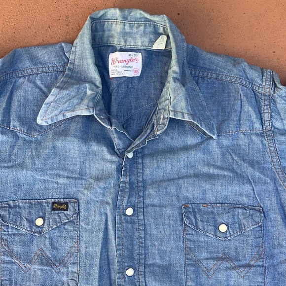 Vintage 1960 men’s wrangler pearl snap denim shirt - Picture 11 of 12